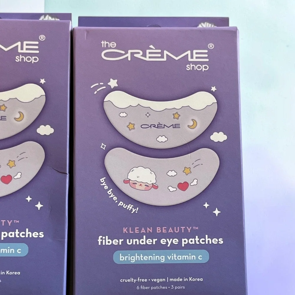The Creme Shop Klean Beauty Fiber Under Eye Patches Vitamin C 4 Pack Bundle